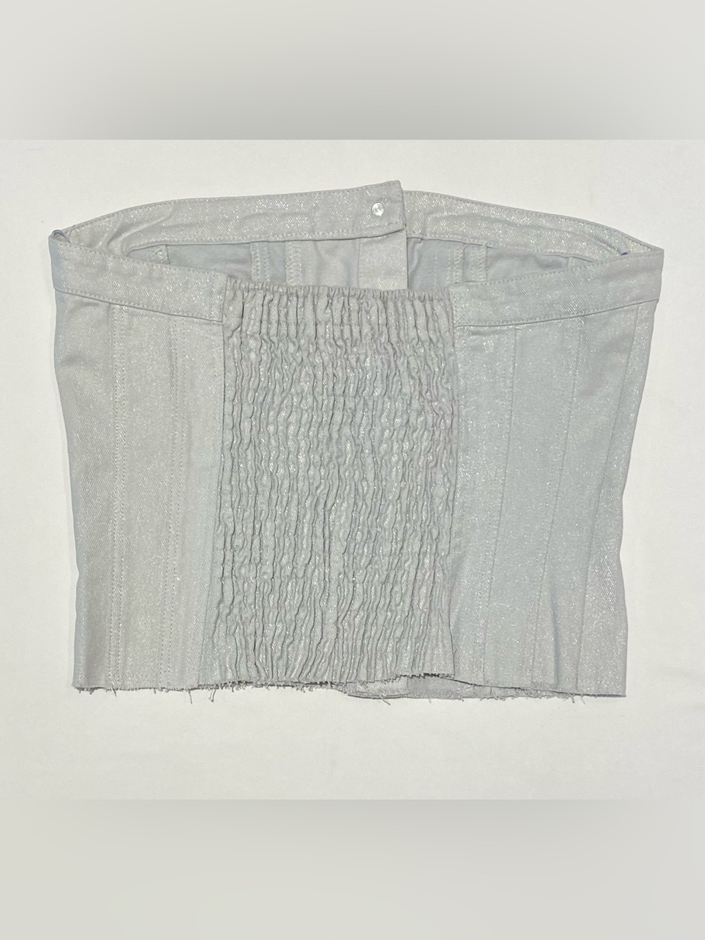 Zara Grey and Metallic Silver Denim Corset, size M, NWT - Picture 7 of 7